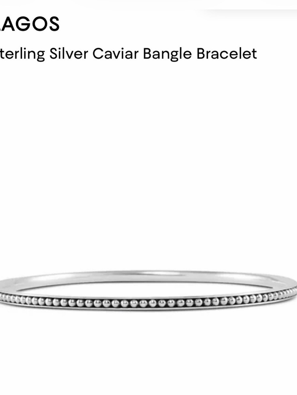 LAGOS Sterling Silver Caviar Bead Bangle - Silver